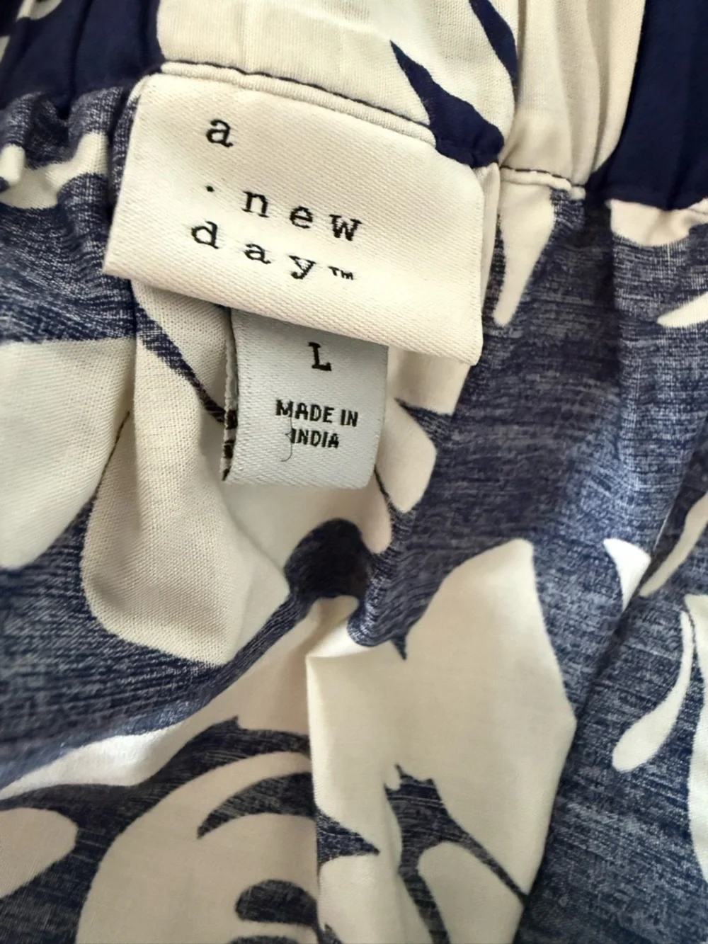 Navy‎ and Cream Floral Scoop Neck Tank and Matching Skirt Set
